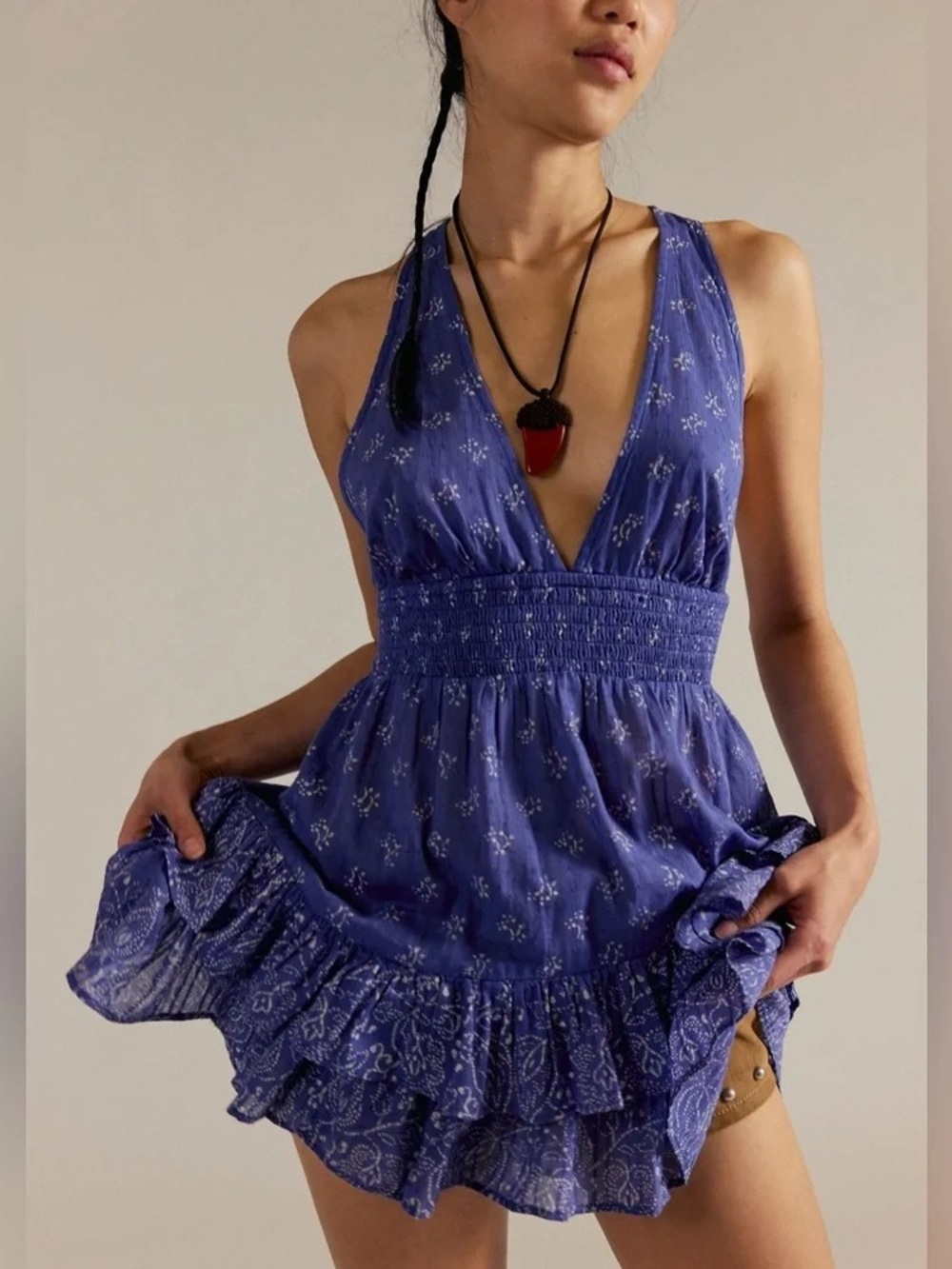 NWT - Free People - Happy Hour Printed Mini Slip